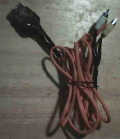 home-made Xbox NTSC composite A/V cable with official connector